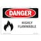 Signmission Safety Sign, OSHA Danger, 12" Height, 18" Width, Highly Flammable, Landscape, D-1218-L-1354 OS-DS-D-1218-L-1354 - alternate 1